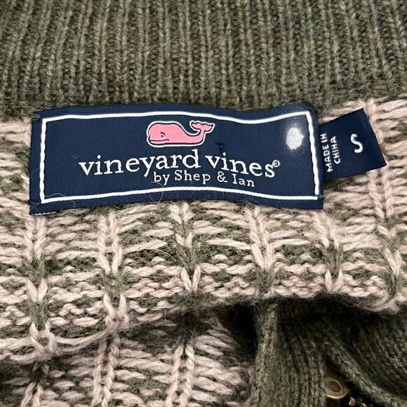 Vineyard Vines 1/4 Zip Sweater Mens Fair Isle Lambswool Cashmere Small - Picture 5 of 6